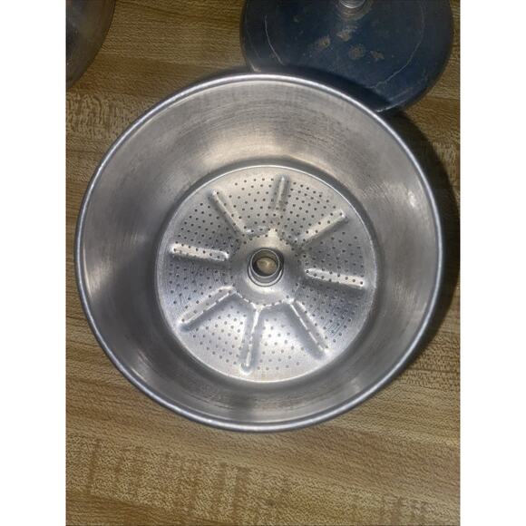 VINTAGE COMET 9-CUP CAPACITY ALUMINUM COFFEE POT PERCOLATOR WITH COPPER HANDLES - Picture 11 of 11